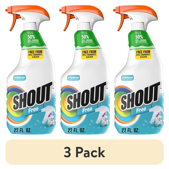 (3 pack) Shout Free, Laundry Stain Remover, 22 fl oz