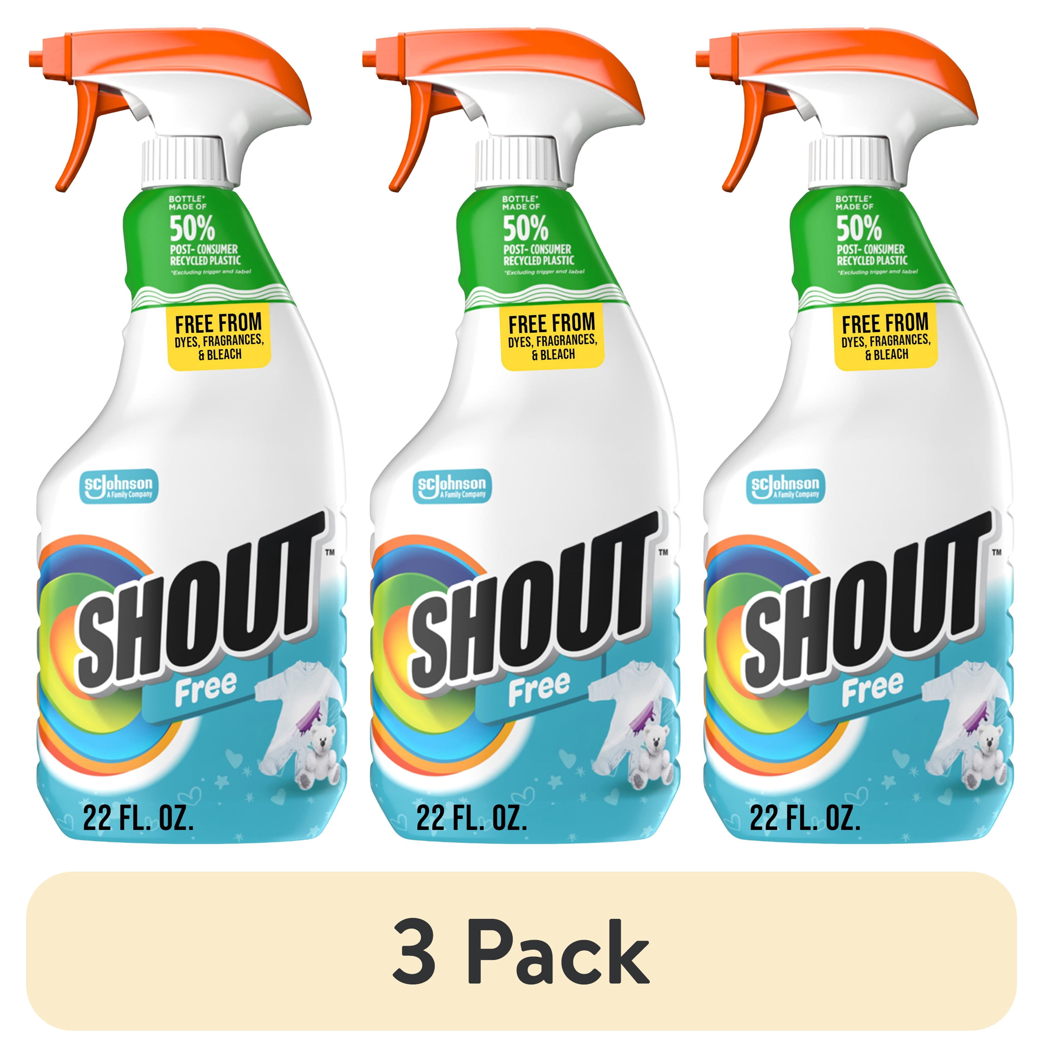 (3 pack) Shout Free, Laundry Stain Remover, 22 fl oz