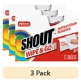 thumbnail image 1 of (3 pack) Shout Wipe & Go,&nbsp;Laundry&nbsp;Instant Stain Remover, 12 Wipes, 1 of 18