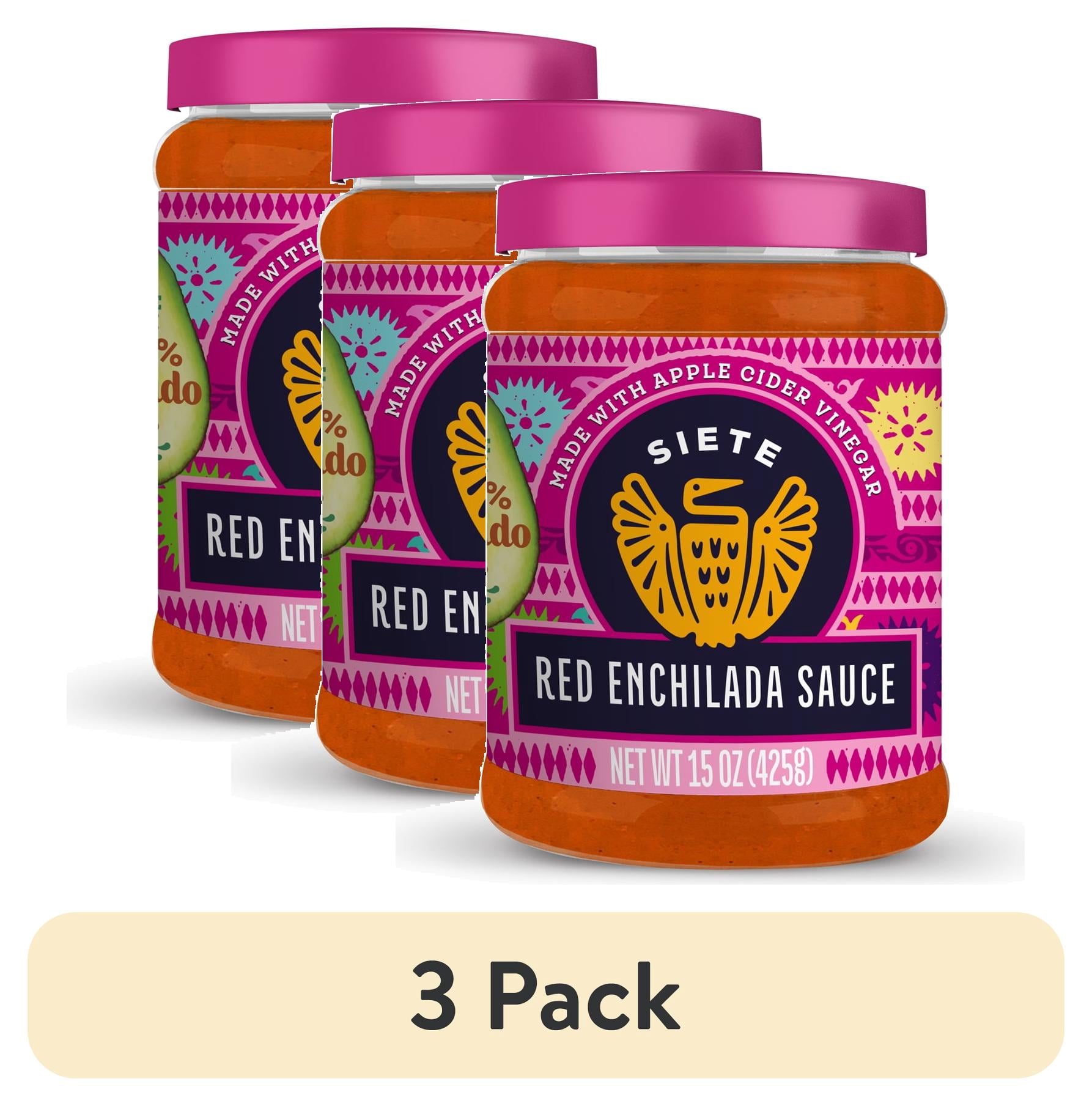 (3 pack) Siete Foods Gluten Free Red Enchilada Sauce, 15 oz. Jar