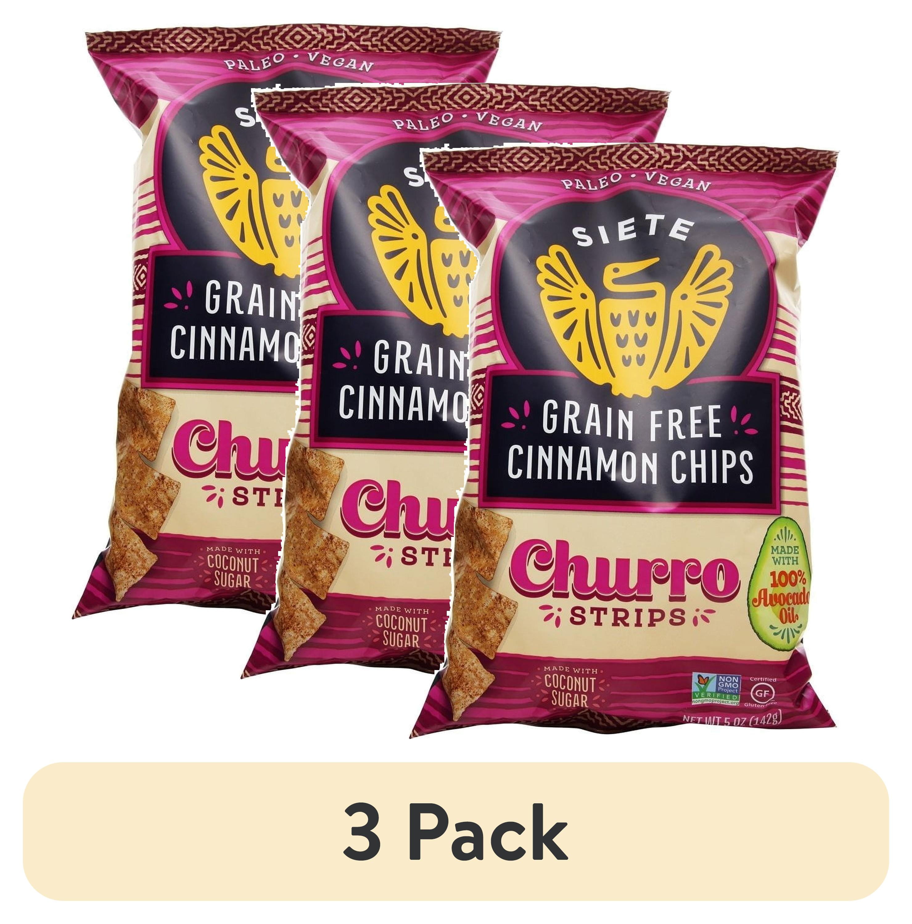 (3 pack) Siete Foods Grain Free Churro Cinnamon Chips, 5 oz. Bag