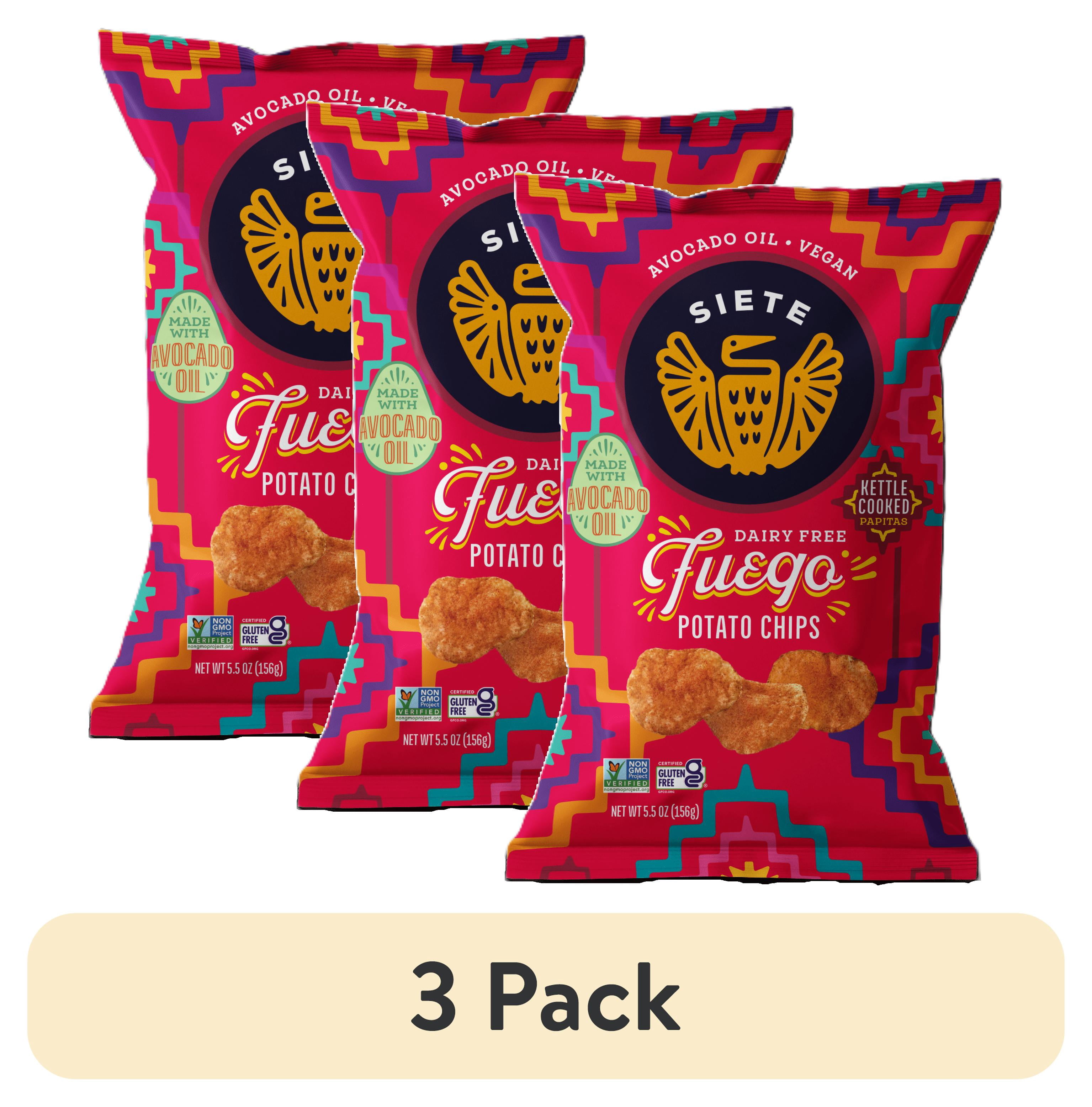 (3 pack) Siete Kettle Cooked Potato Chips Fuego - 5.5 oz.