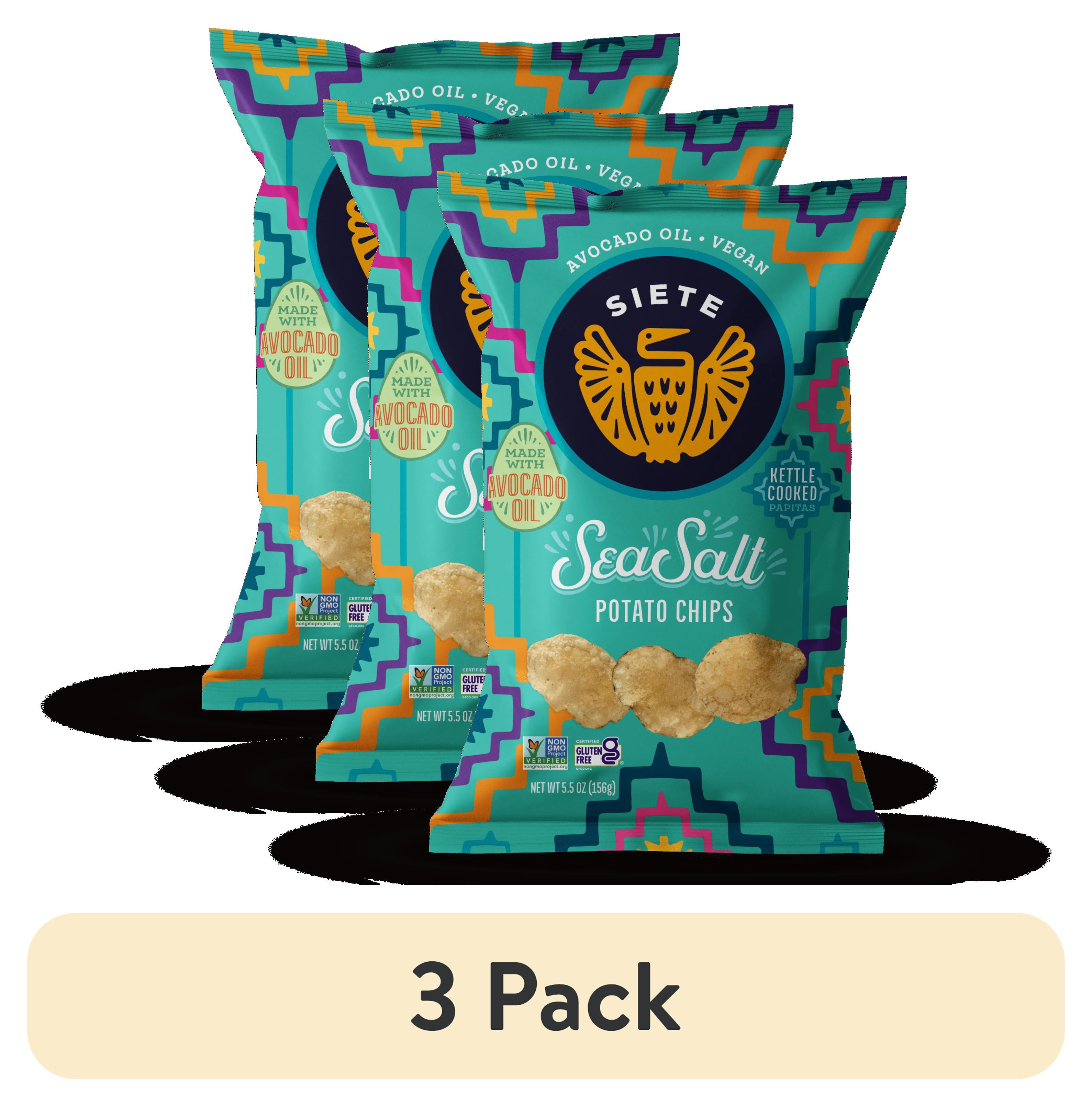 (3 pack) Siete Kettle Cooked Potato Chips Sea Salt, 5.5 oz.
