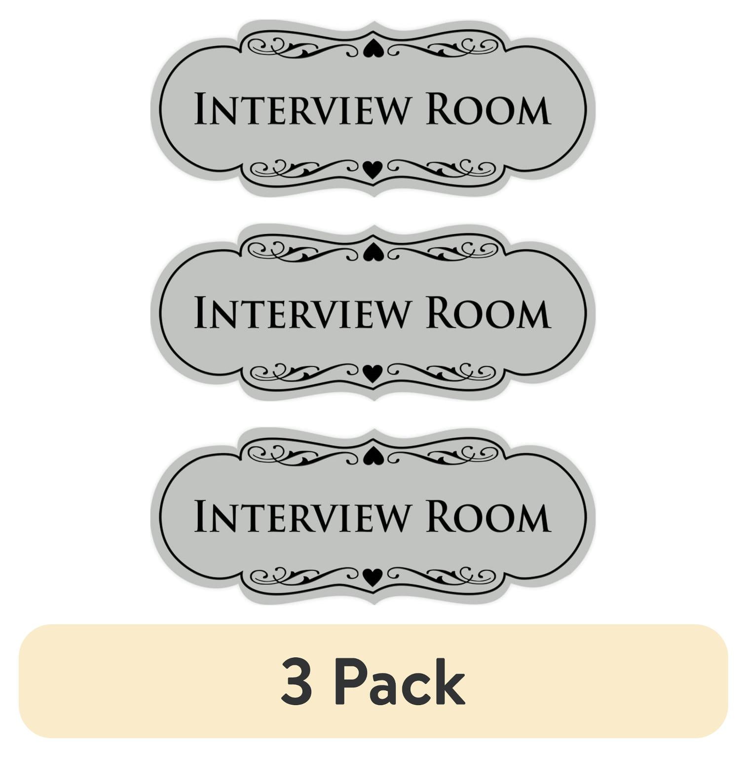 (3 pack) Signs ByLITA Designer Interview Room Sign (Lt Gray) - Large ...