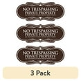 thumbnail image 1 of (3 pack) Signs ByLITA Designer No Trespassing Private Property Sign All Deliveries to Main House Front Door Sign (Dark Brown) - Large, 1 of 6