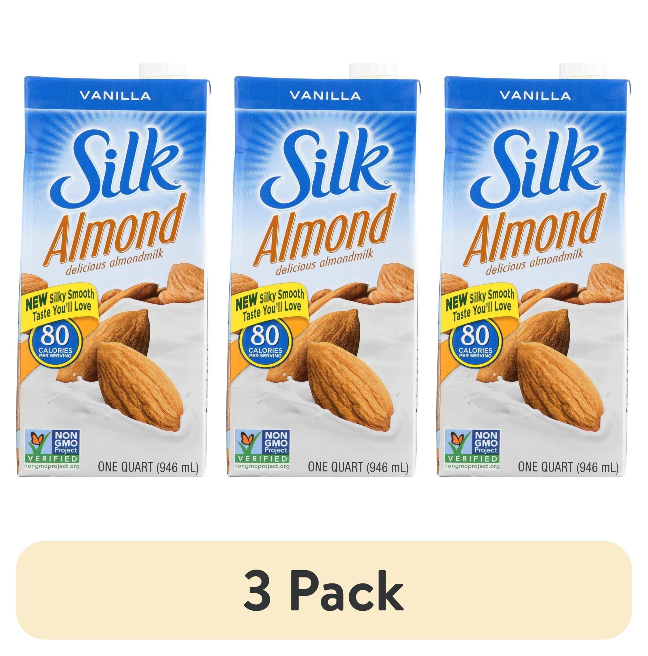 (3 pack) Silk Pure Almond Vanilla Almond Milk, 1 qt