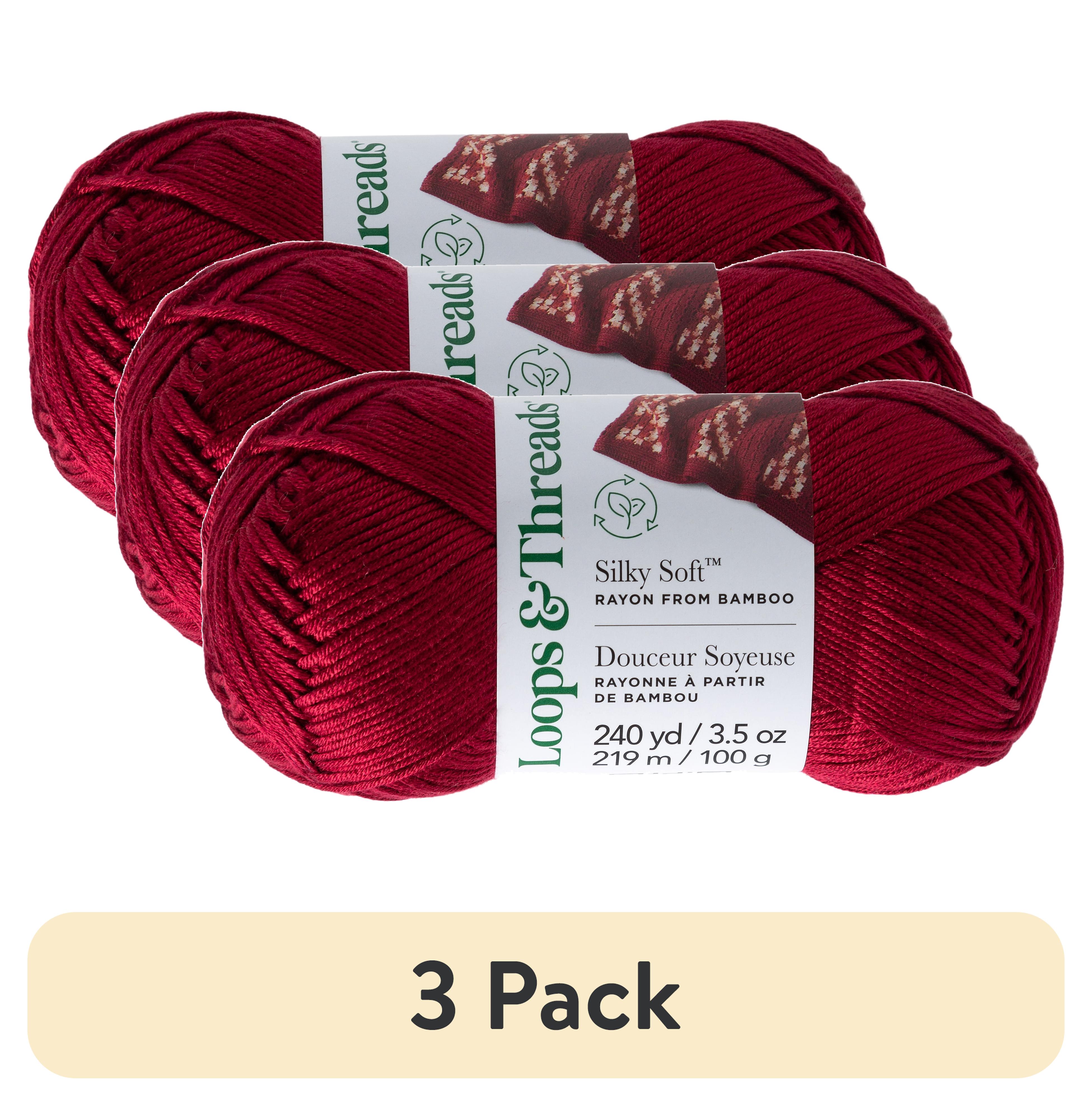(3 pack) Silky Soft Yarn by Loops & Threads - Yarn for Knitting ...