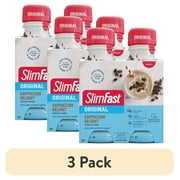 (3 pack) SlimFast Original Cappuccino Delight Meal Replacement Shakes , 11oz Bottle, 4pk