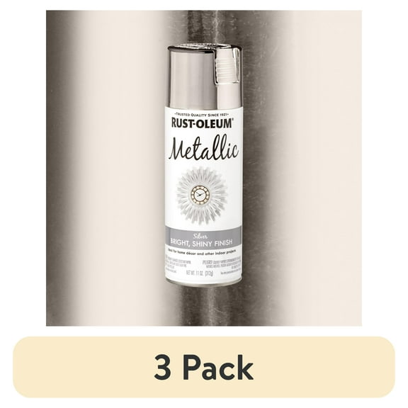 (3 pack) Silver, Rust-Oleum Metallic Spray Paint-340648, 11 oz