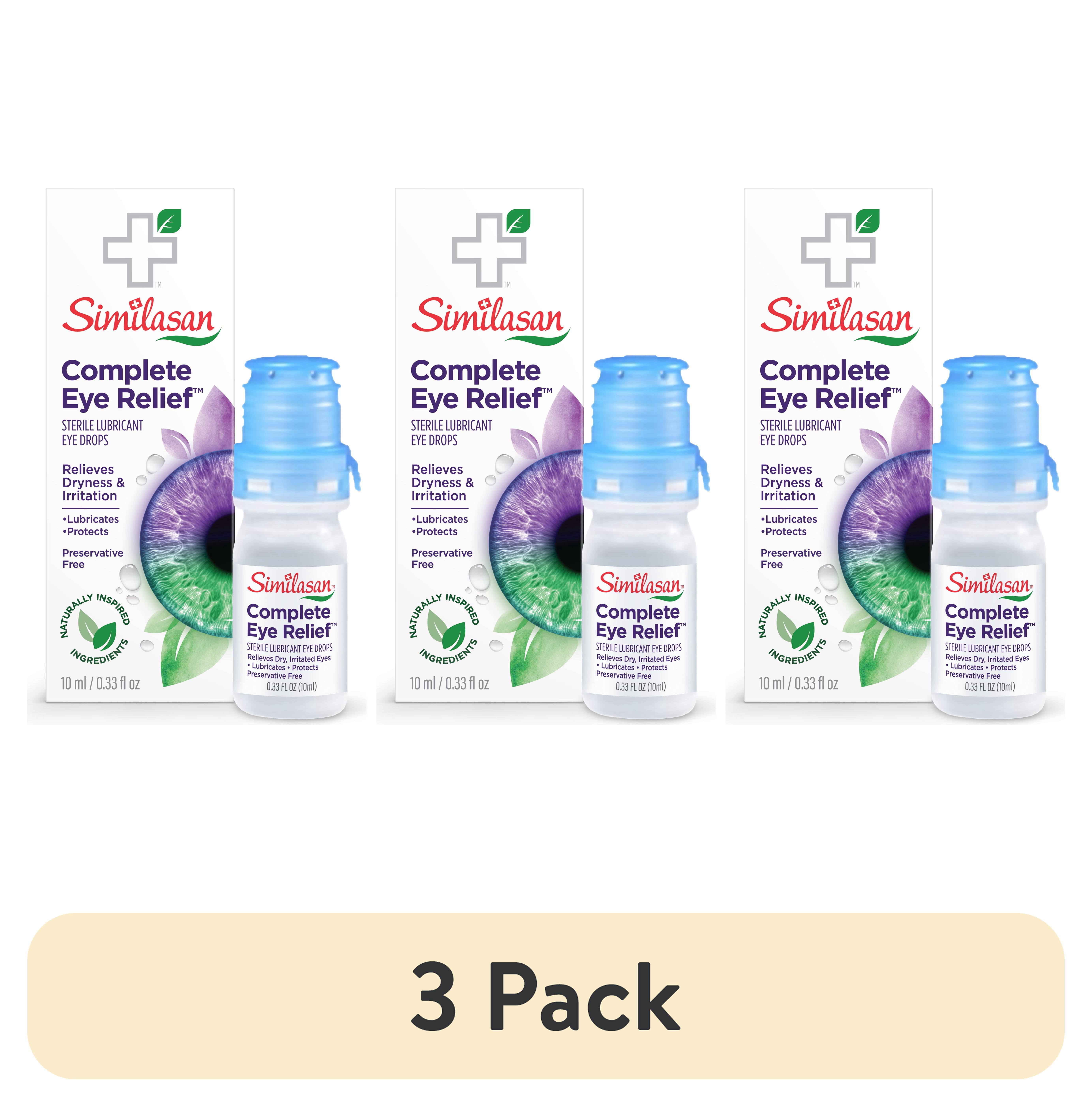 (3 pack) Similasan Complete Eye Relief Drops, Lubricates and Protects, Preservative-Free, 0.33 fl oz