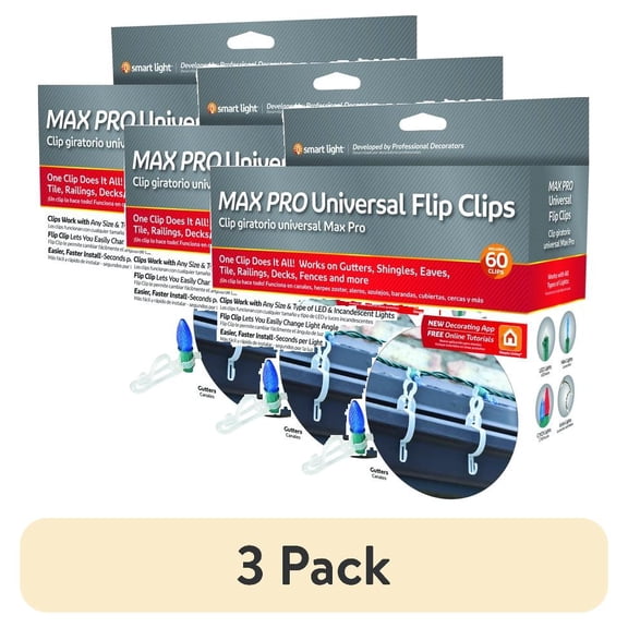 (3 pack) Simple Living 9763434 Universal Polypropylene Light Hanger Clips, White - 60 Count