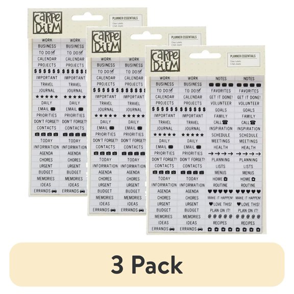 (3 pack) Simple Stories PE4952 Planner Essentials Label Sticker -Clear