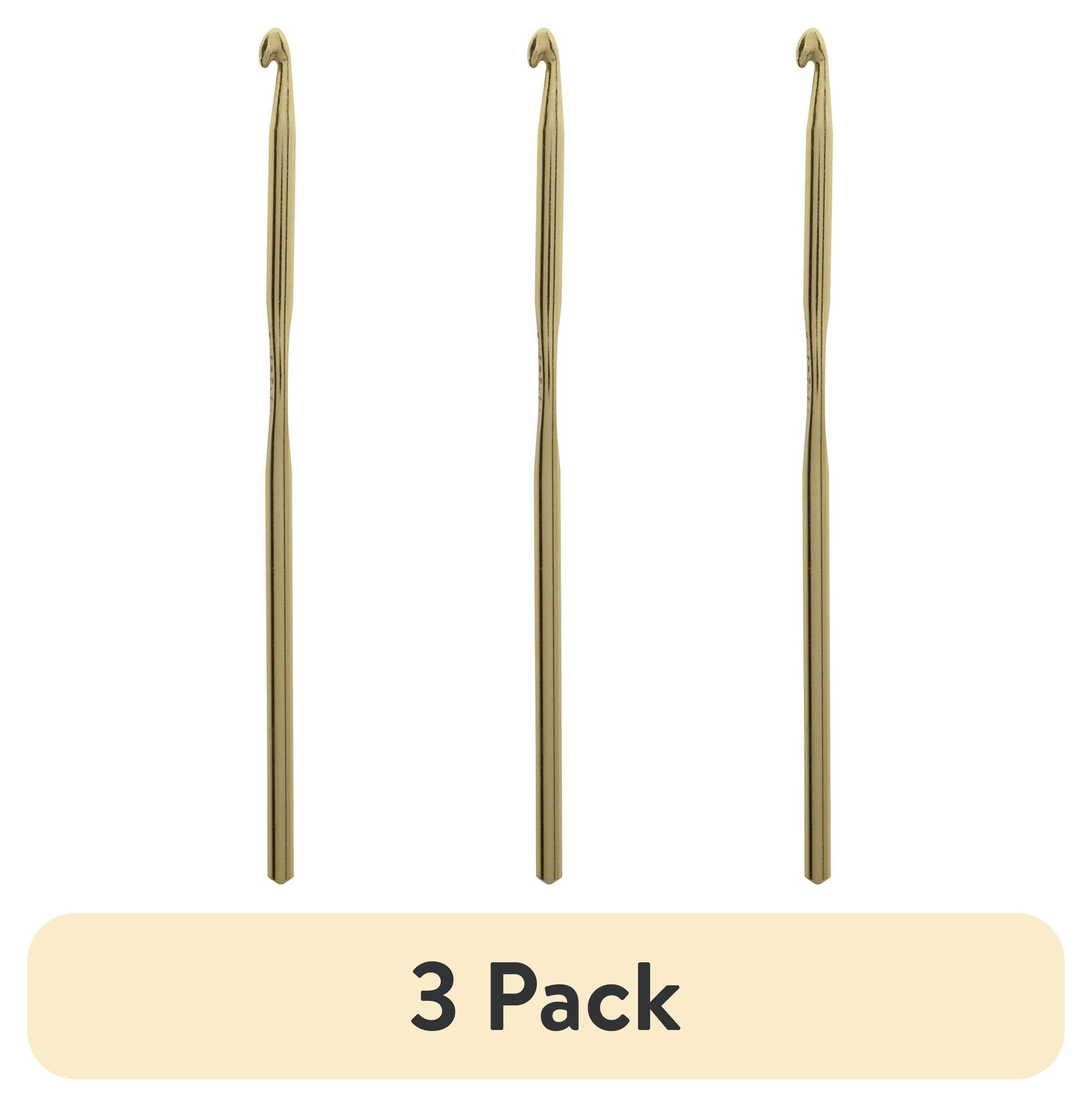 (3 pack) Simplicity Boye Tapered Throat Anodized Aluminum Crochet Hook Size H Gold