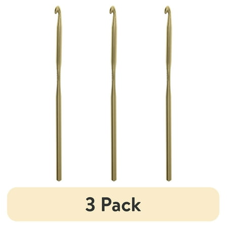 (3 pack) Simplicity Boye Tapered Throat Anodized Aluminum Crochet Hook Size H Gold