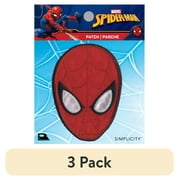 (3 pack) Simplicity Marvel Spiderman Head Iron-on Applique Embroidered Patch, Red, 1 Each