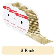 (3 pack) Simplicity Trim, Gold 1 1/2 inch Open Weave Gem Trim Great for Apparel, Home Decorating, and Crafts, 3 Yards, 1 Each