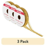 (3 pack) Simplicity Trim, Gold 1/2 inch Double Loop Gimp Trim Great for Apparel, Home Decorating, and Crafts, 4 Yards, 1 Each