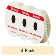 (3 pack) Simplicity Trim, White 4 mm Fused Pearl Strand Trim Great for Apparel, Home Decorating, and Crafts, 4 Yards, 1 Each