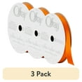 thumbnail image 1 of (3 pack) Offray Single Face Satin Ribbon 3/8"X18', Torrid Orange, 1 of 8