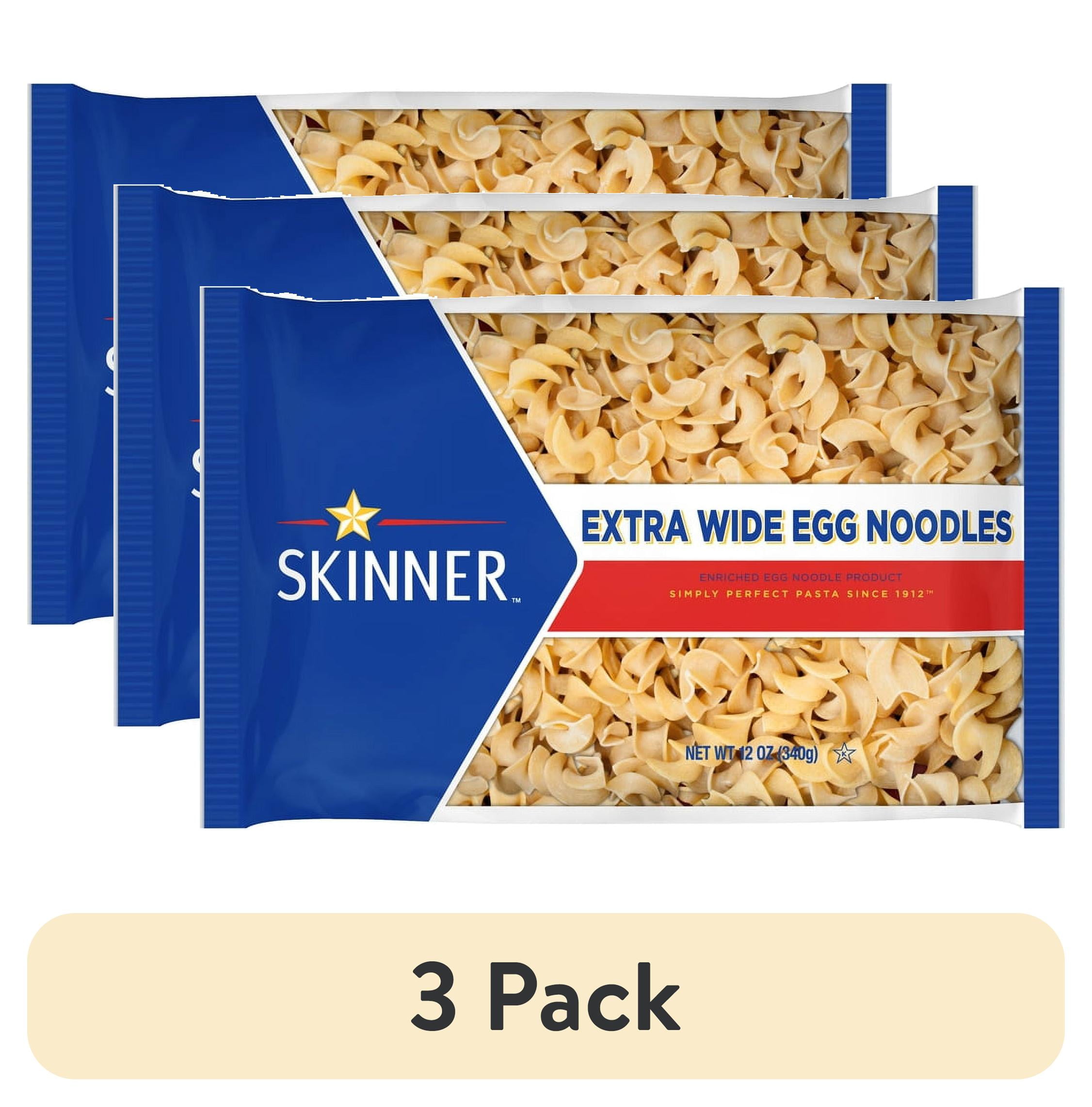 (3 pack) Skinner Extra Wide Egg Noodles Pasta, 12 ounce bag
