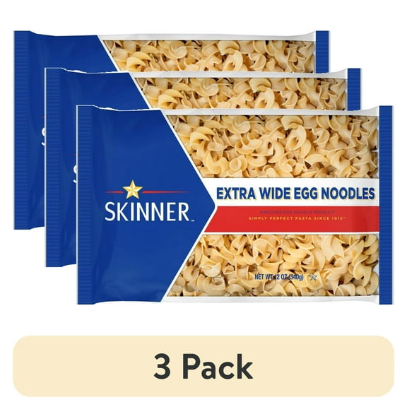 (3 pack) Skinner Extra Wide Egg Noodles Pasta, 12 ounce bag