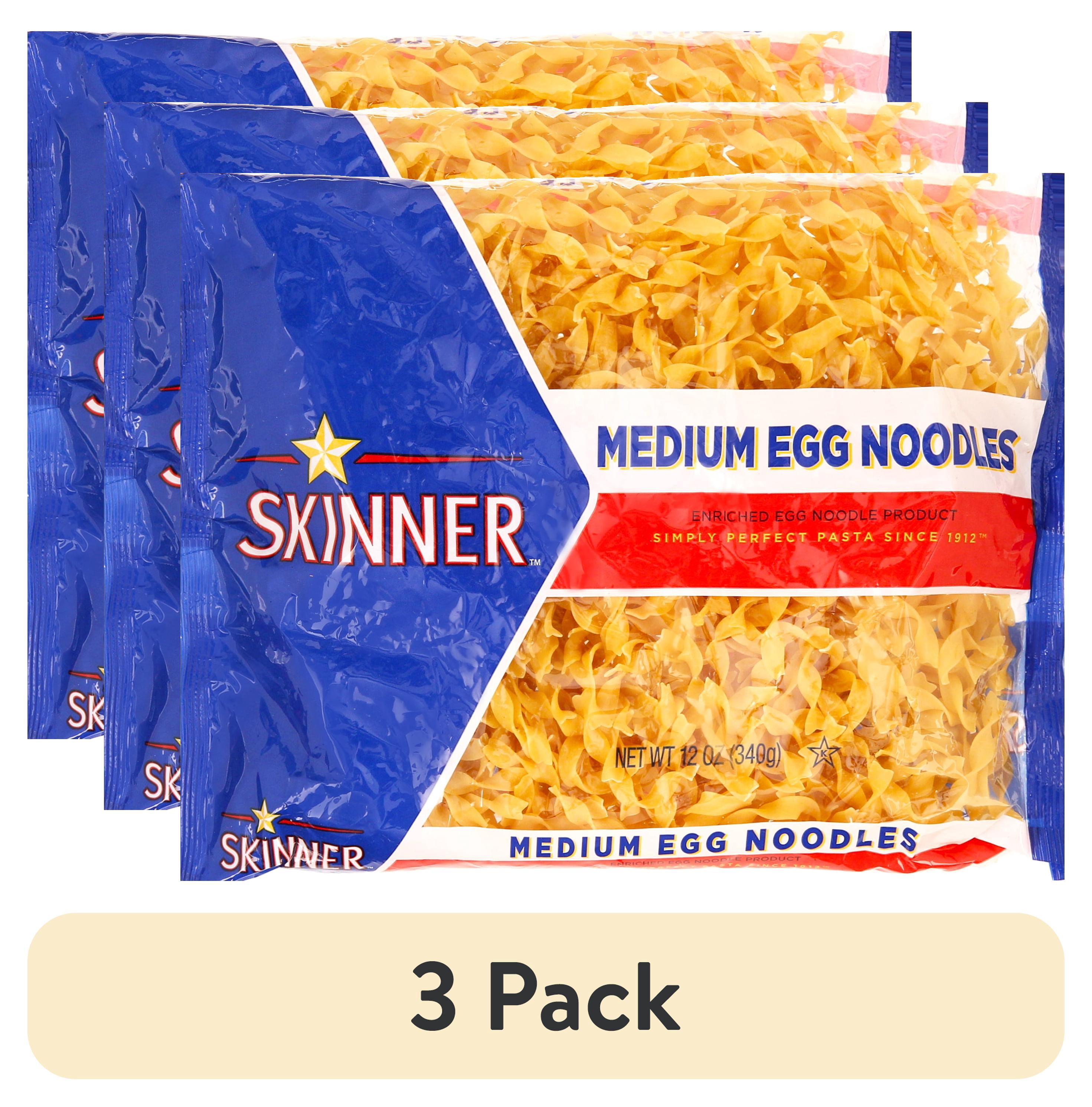 (3 pack) Skinner Medium Fluffy Egg Noodles Pasta, 12 Oz