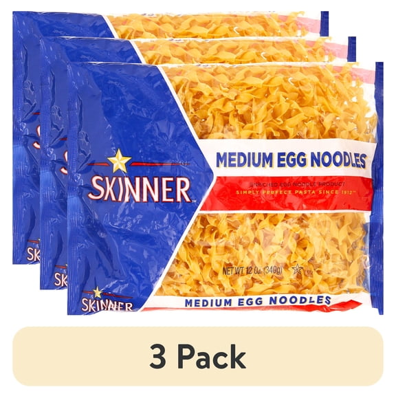 (3 pack) Skinner Medium Fluffy Egg Noodles Pasta, 12 Oz
