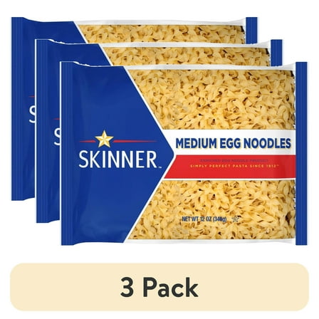 (3 pack) Skinner Medium Fluffy Egg Noodles Pasta, 12 Oz