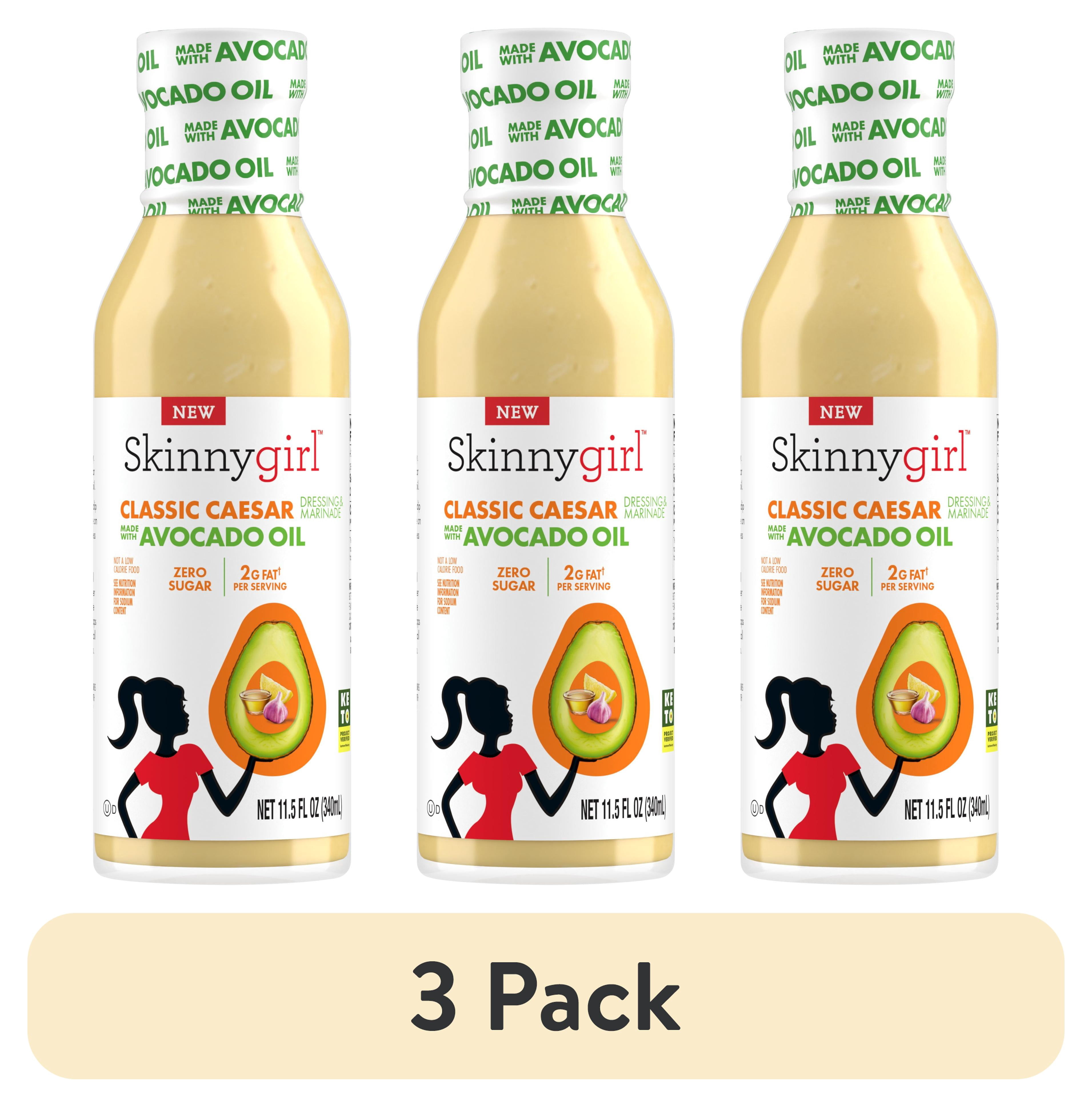 (3 pack) Skinnygirl Avocado Oil Classic Caesar Dressing, Gluten Free, Avocado Oil Based, 11.5 fl oz