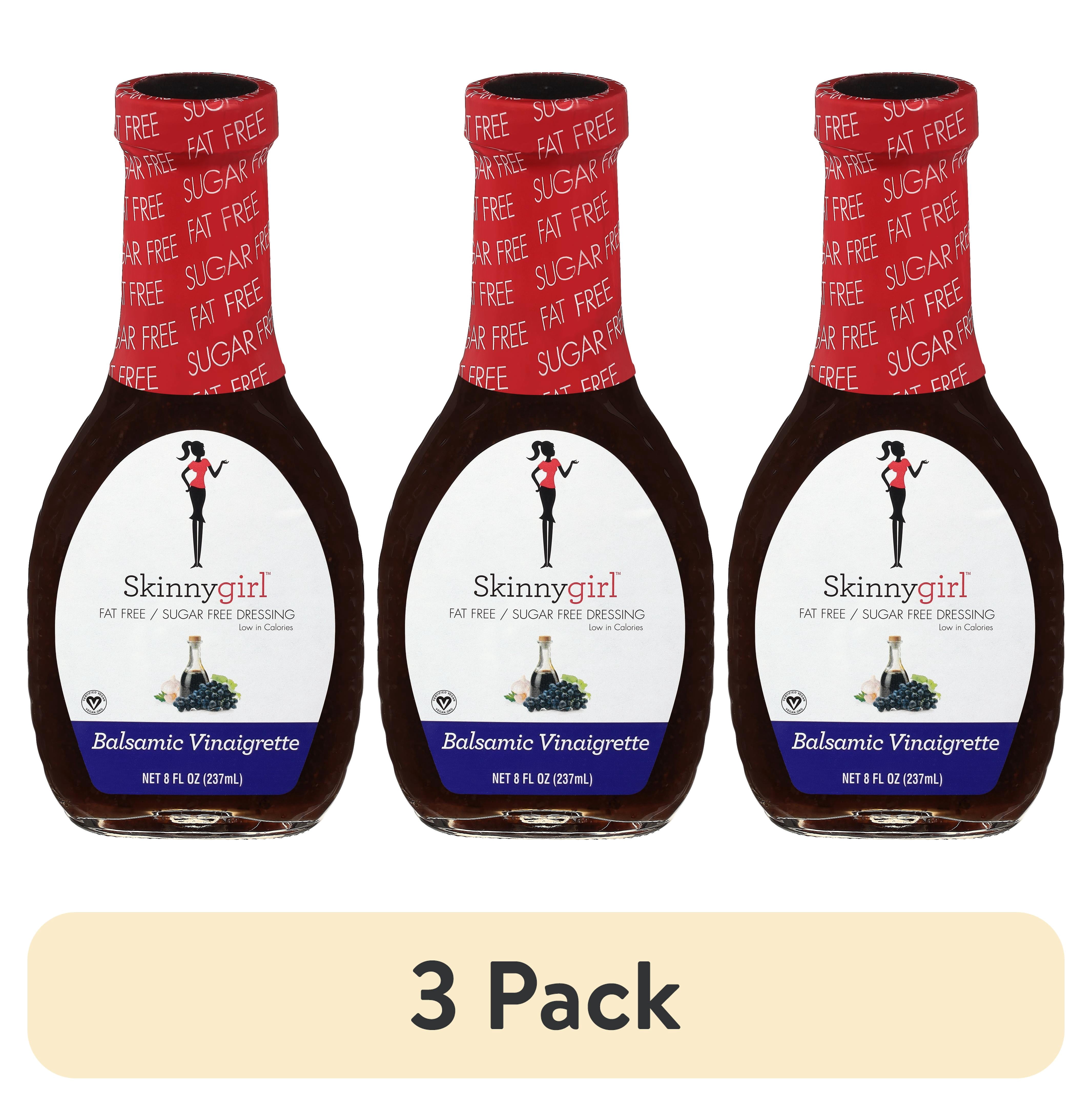 (3 pack) Skinnygirl Fat-Free, Sugar-Free Balsamic Vinaigrette Salad Dressing, 8 fl. oz. Bottle