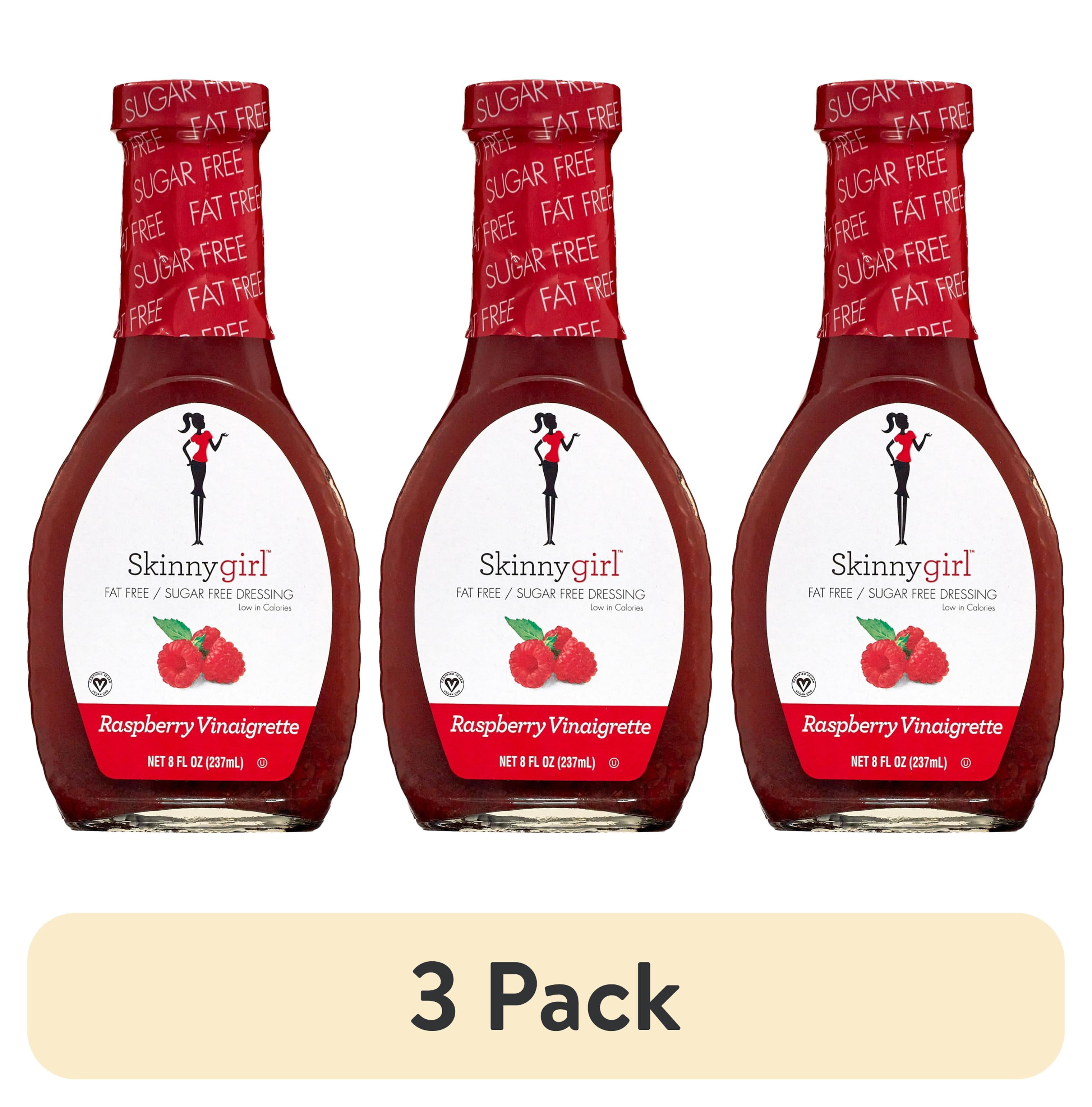(3 pack) Skinnygirl, Fat-Free, Sugar-Free Raspberry Vinaigrette Salad Dressing, 8 fl oz
