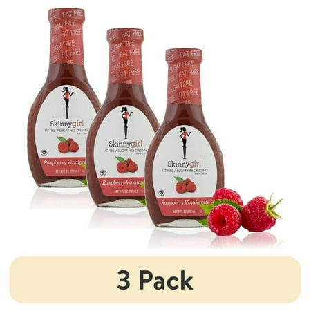 (3 pack) (3 pack) Skinnygirl, Fat-Free, Sugar-Free Raspberry Vinaigrette Salad Dressing, 8 fl oz