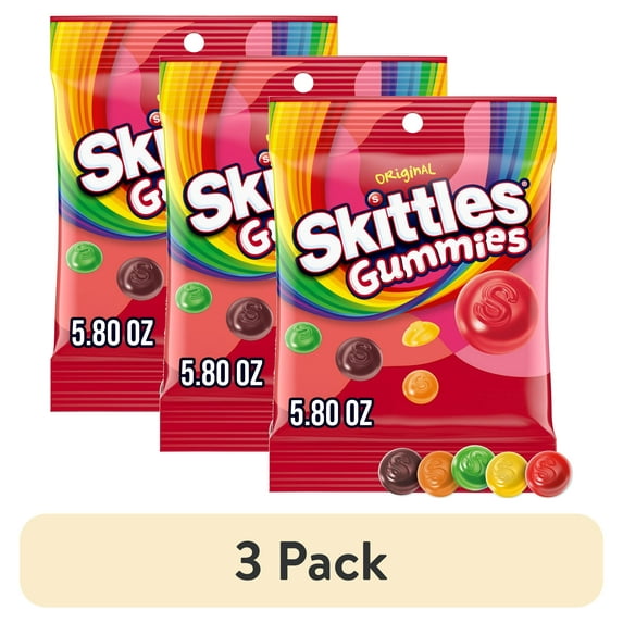 (3 pack) Skittles Gummies Original Gummy Candy - 5.8 oz Bag