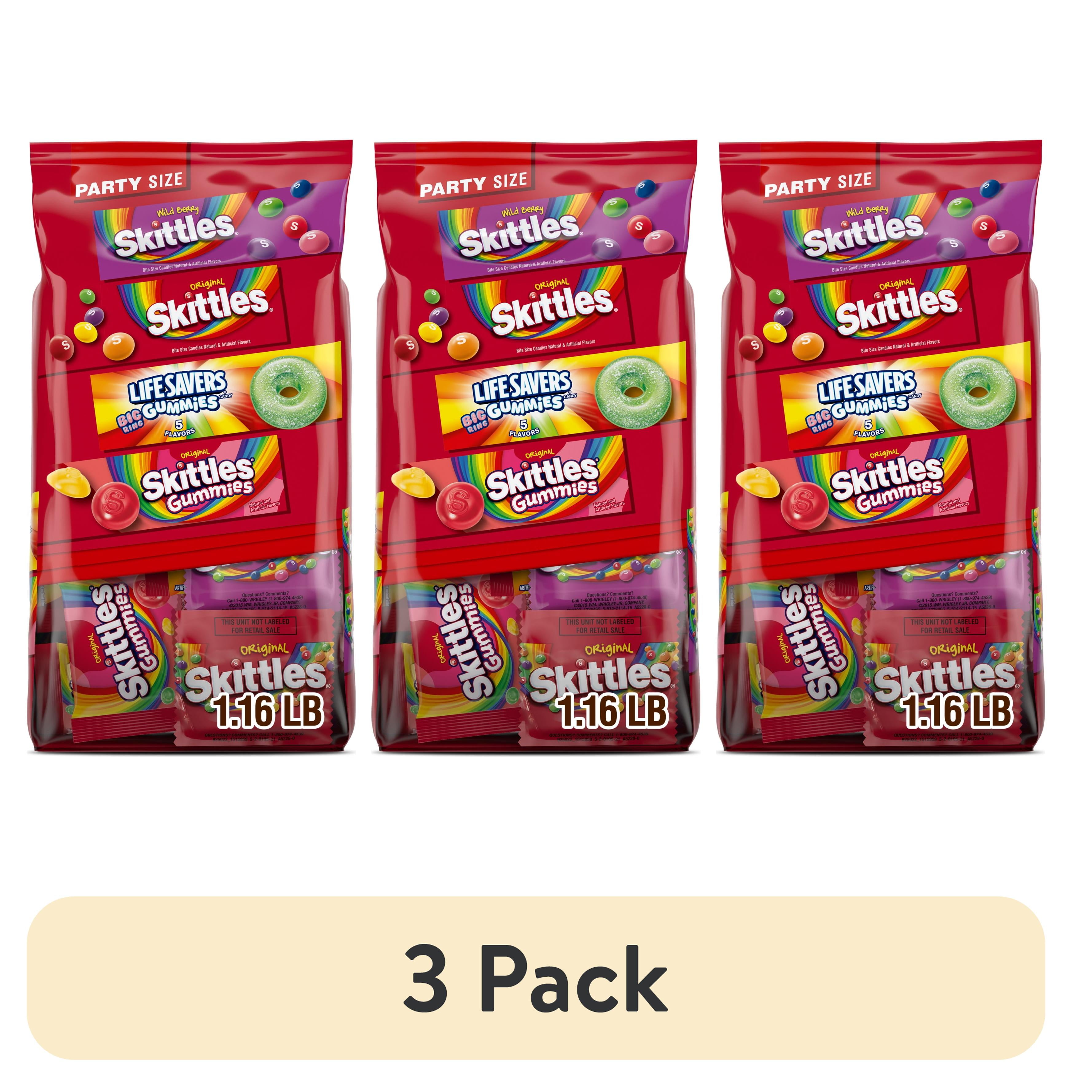 (3 pack) Skittles, Skittles Gummies & Life Savers Gummies Variety Pack, Party Size - 18.56 oz Bag