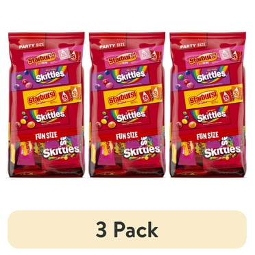 (3 pack) Skittles & Starburst Fun Size Chewy Candy Variety Bag, Party Size - 20.13 oz Bulk Bag