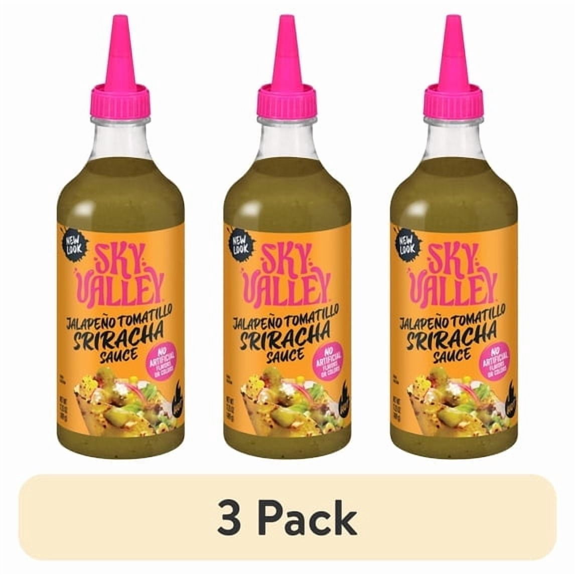 (3 pack) Sky Valley Jalapeño Tomatillo Sriracha Chili Hot Sauce, 17.25 oz