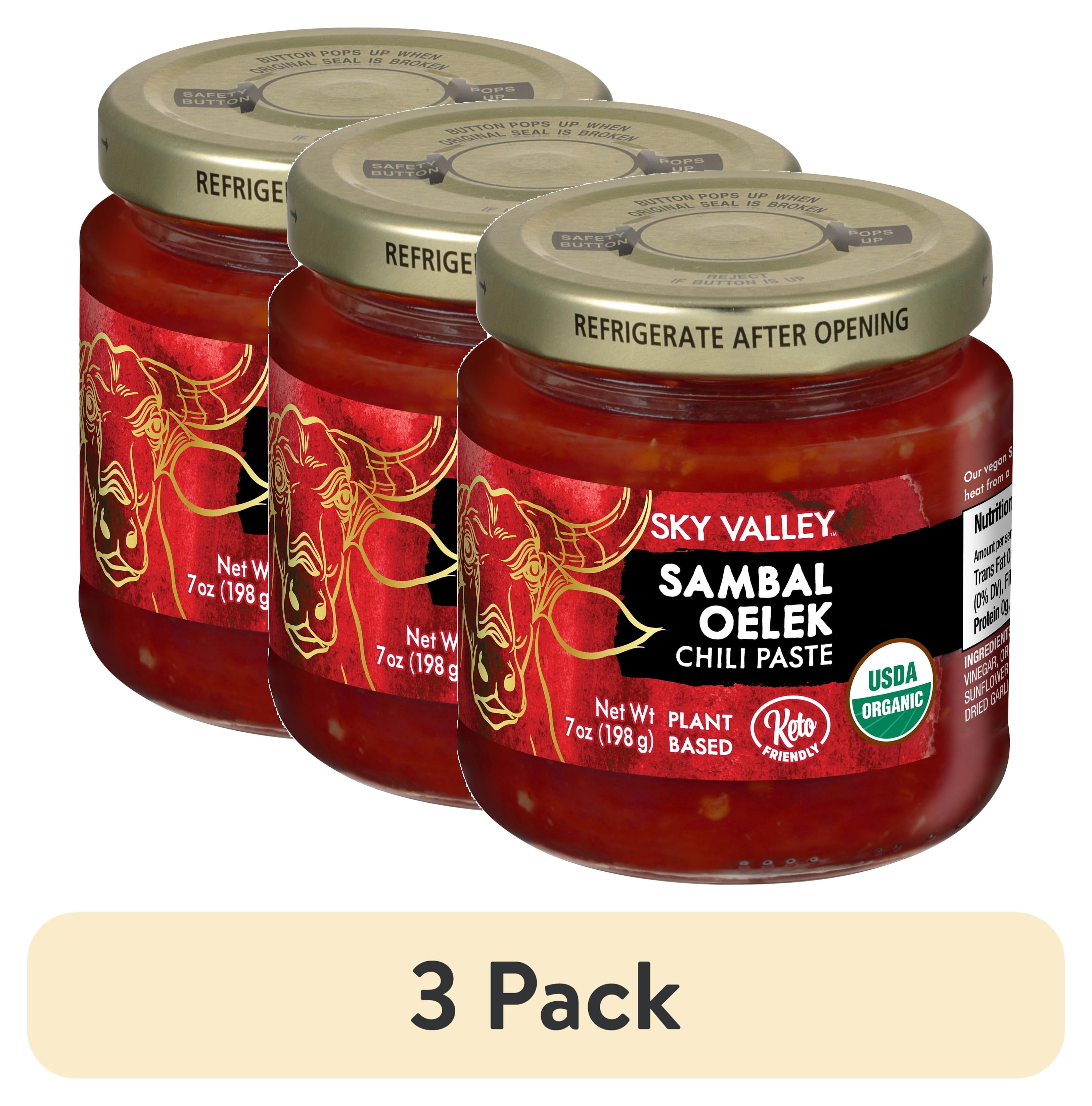 (3 pack) Sky Valley Sambal Oelek Chili Paste 7 oz