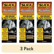 (3 pack) Slick 50 ReCharged High Mileage Engine Treatment Automotive Additive, 10W-30 Motor Oil, 32 Ounce