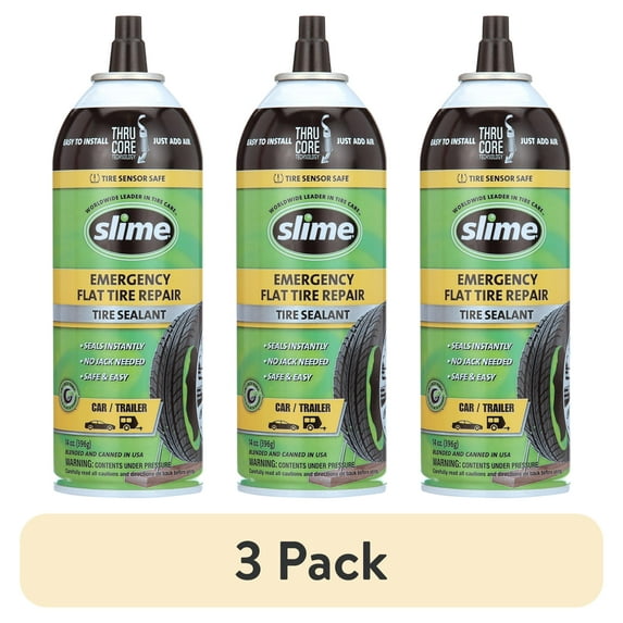 (3 pack) Slime Thru-Core Emergency Flat Tire Sealant 14 oz - 60186