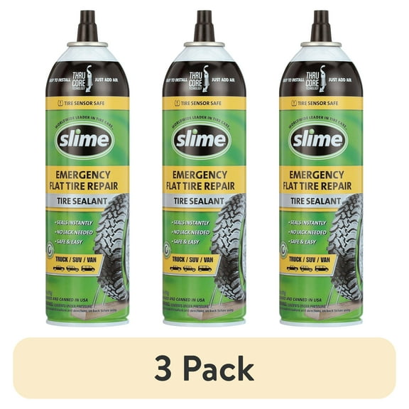 (3 pack) Slime Thru-Core Emergency Flat Tire Sealant 18 oz - 60187