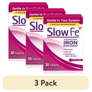 3 pack Slow Fe Iron Supplement for Iron Deficiency Slow Release Tablets, 45 Mg, 30 Ct