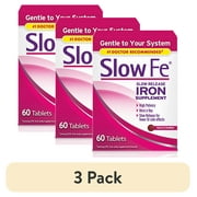 3 pack Slow Fe Iron Supplement for Iron Deficiency Slow Release Tablets, 45 mg, 60 Count