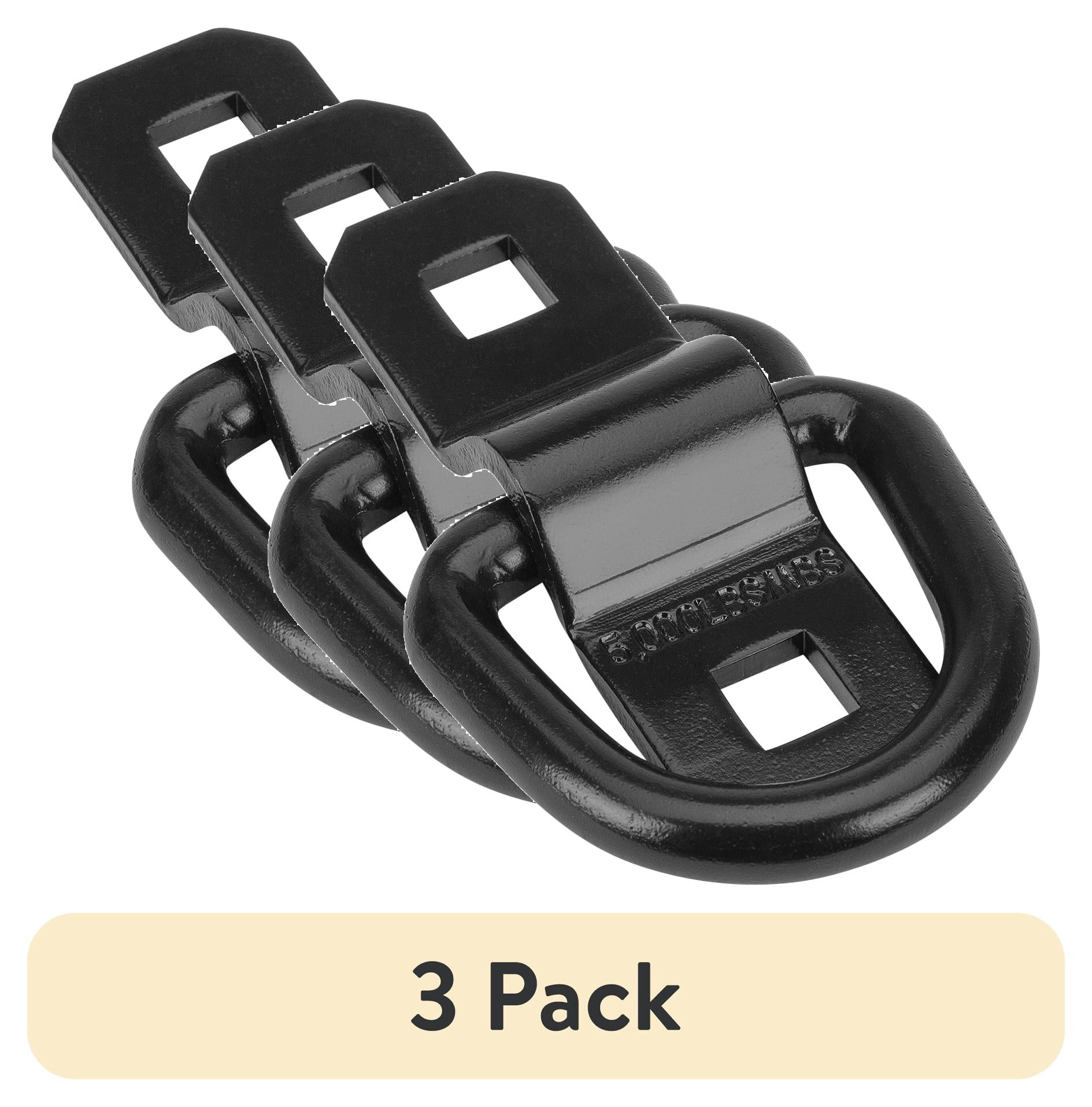 WorldPac Heavy Duty D-Ring Anchor Points - Pack Of 4, 3/8", 5,000 Lbs Break Strength, Bolt Or Weld On