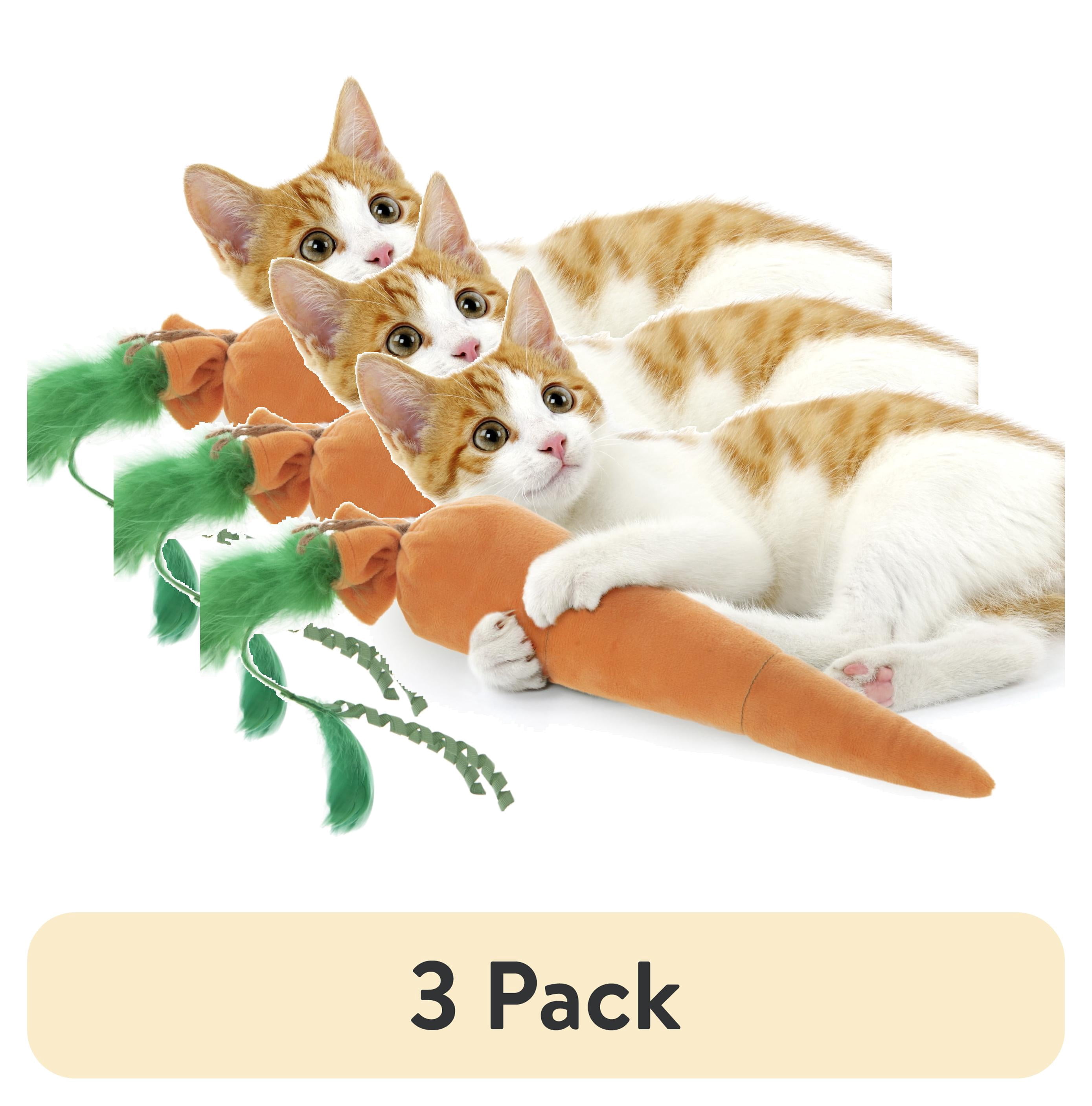 3 pack) SmartyKat Kolossal Karrot Soft Plush Catnip Kicker Cat Toy