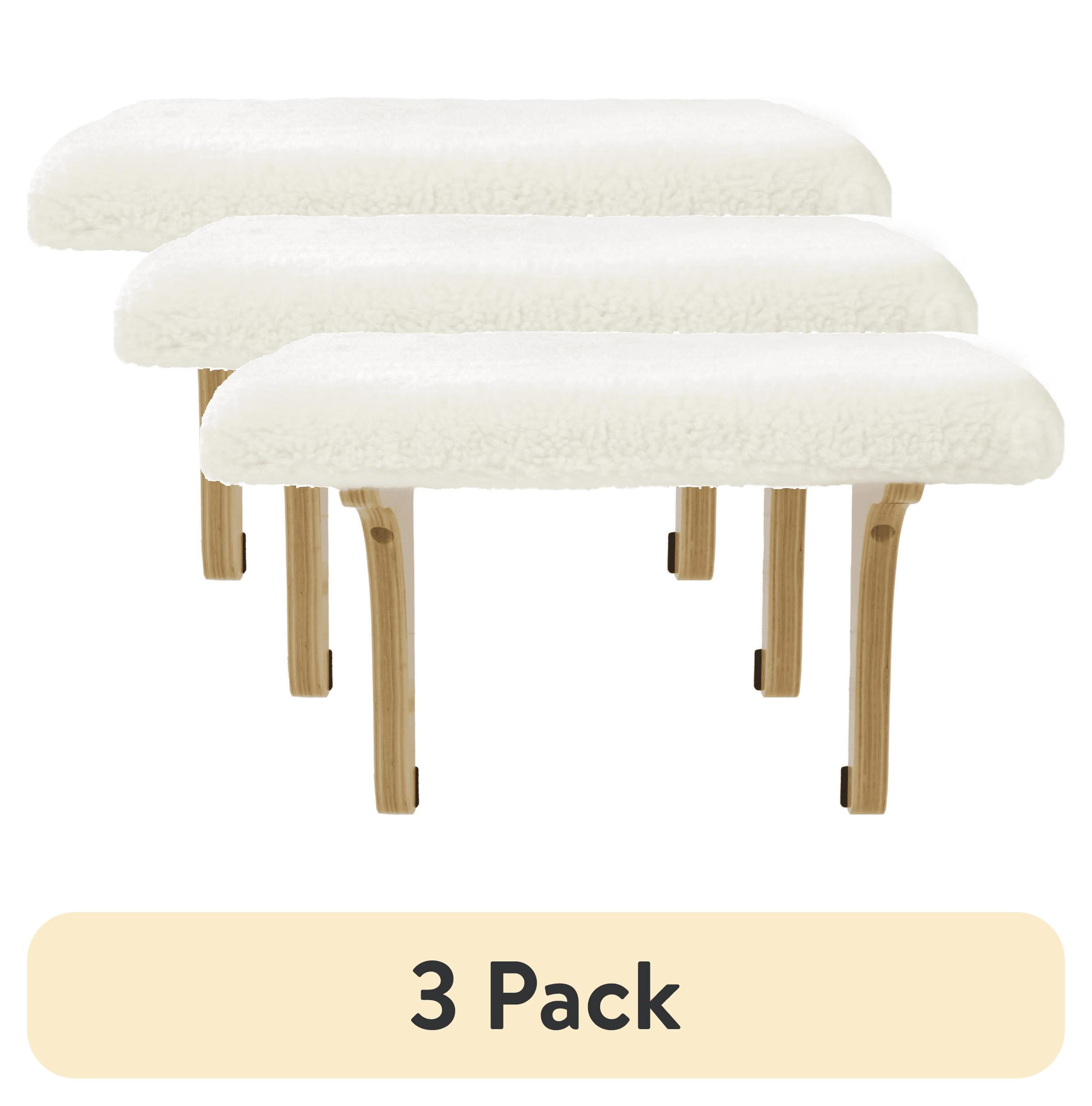 (3 pack) (3 pack) SmartyKat Paw Perch Padded Perch for Indoor Cats & Kittens Up to 15 Pounds, Easy Install, All Lifestages, Machine Washable Sherpa Cover, Cream