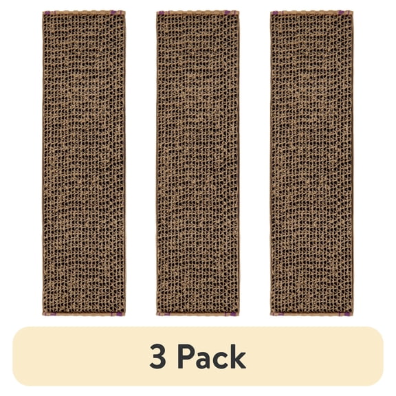 (3 pack) SmartyKat Super Scratcher Reversible Catnip Infused Corrugated Cardboard Cat Scratching Floor Pad