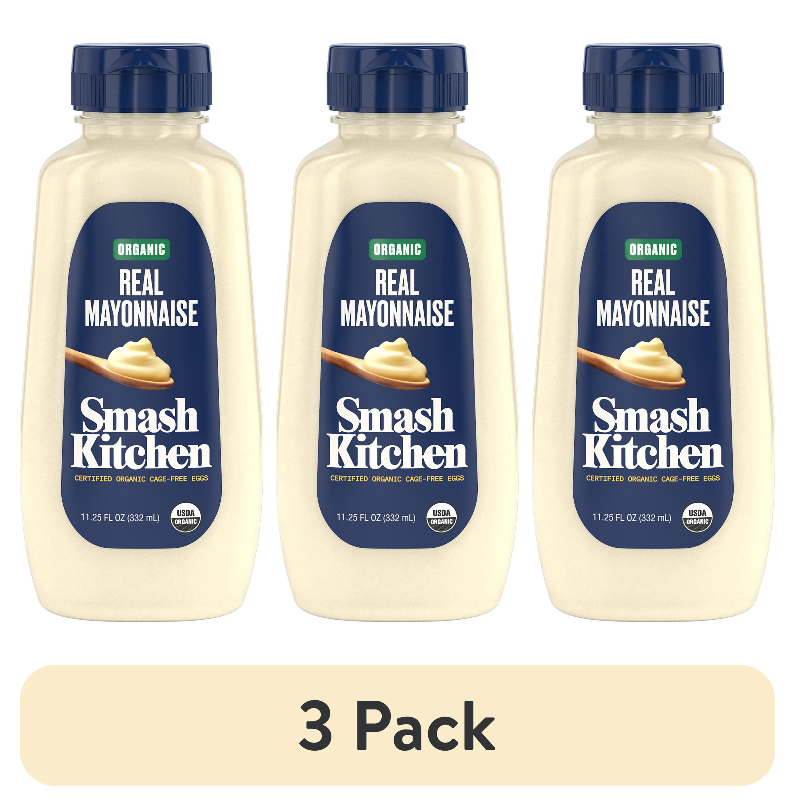 (3 pack) Smash Kitchen Organic Real Mayonnaise, 11.25 fl oz Bottle