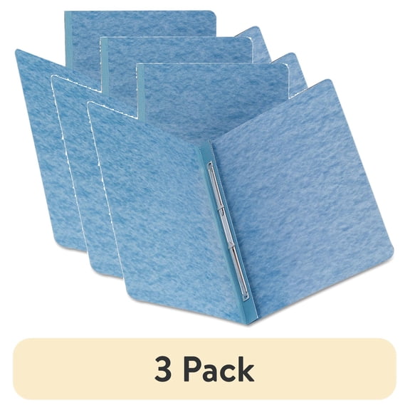 (3 pack) Smead Side Opening PressGuard Report Cover Prong Fastener Letter Blue 81052