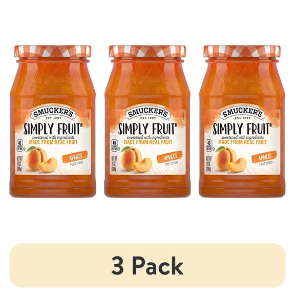 (3 pack) Smucker's Simply Apricot Spread, 10-Ounce (Pack of 4)