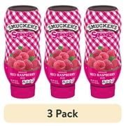 (3 pack) Smucker's Squeeze Seedless Red Raspberry Jam, 20 oz Squeezable Bottle